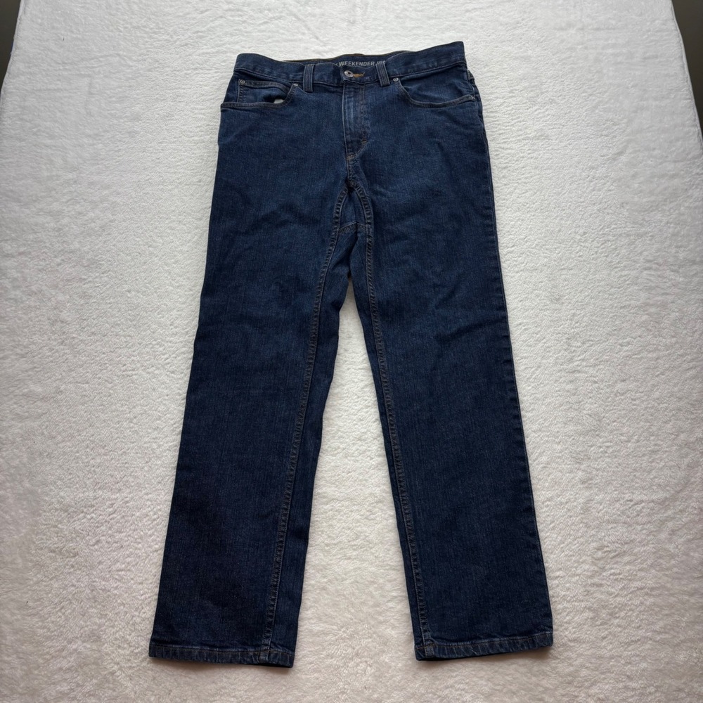 Duluth Trading Co Flex Weekender Jeans Mens 32x30 Dark Wash Standard Fit Blue